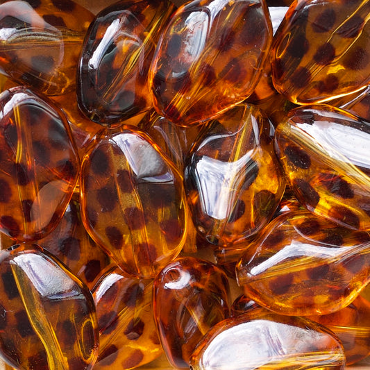 Amber bruine gevlekte acryl kralen