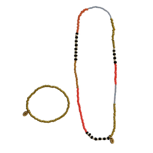 Multicolor ketting & armband set – roze
