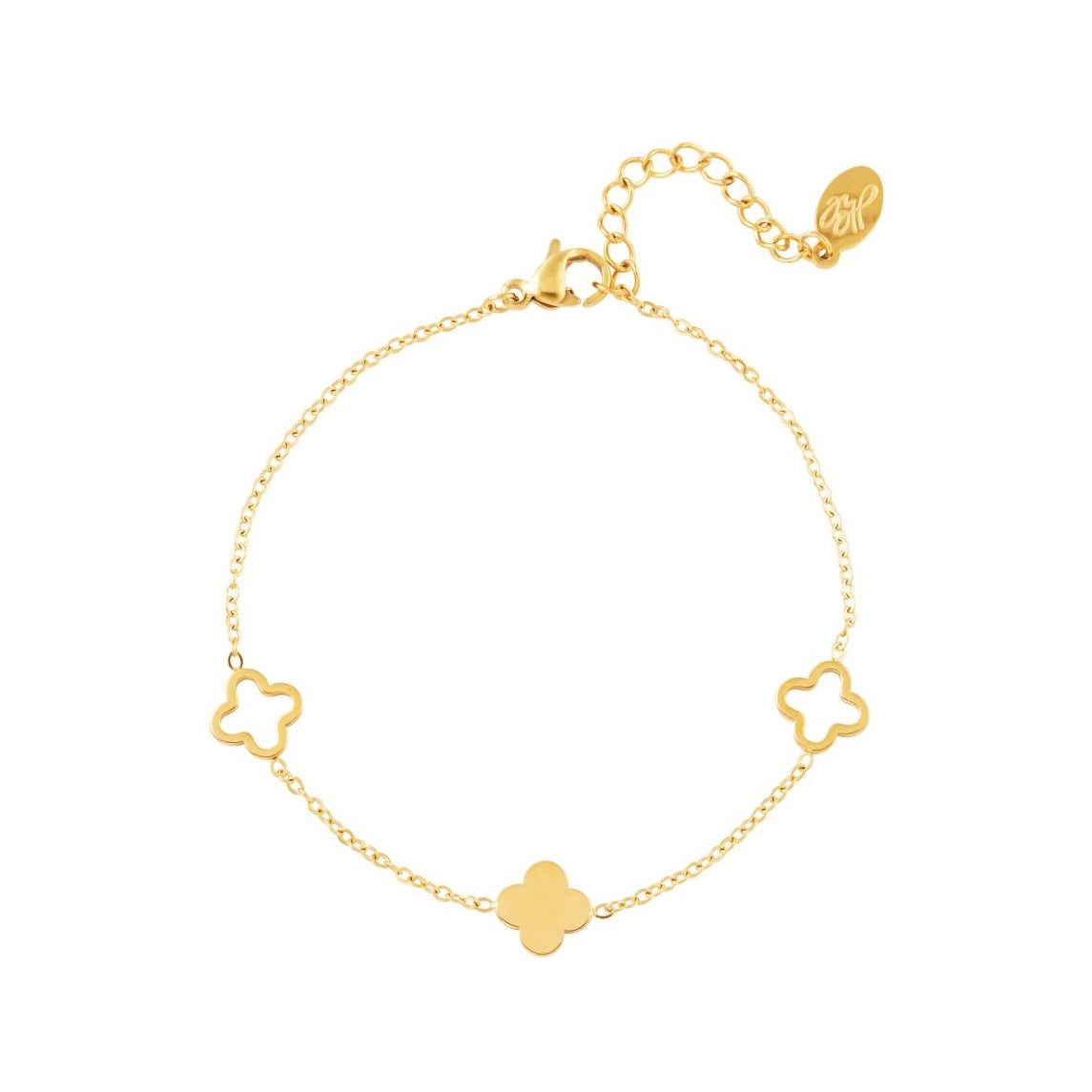 Armband klavertjes -  Stainless Steel