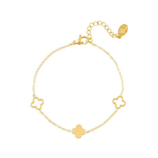 Armband klavertjes -  Stainless Steel