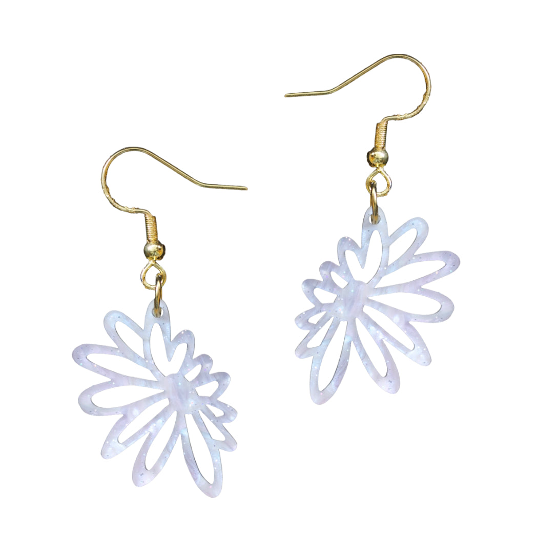 Oorbellen - Aster bloem acryl hanger