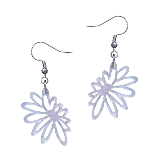 Oorbellen - Aster bloem acryl hanger