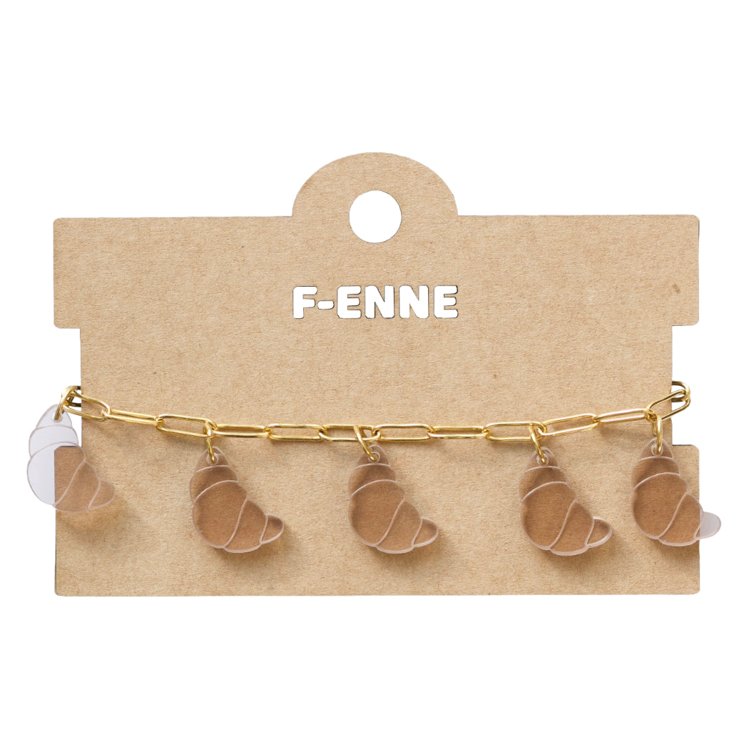 Bedelarmband – Croissantjes – Lichtbruin Acryl