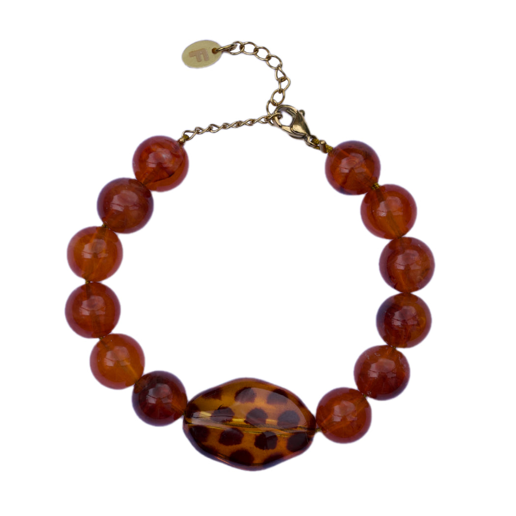 Chunky Panter kralenarmband
