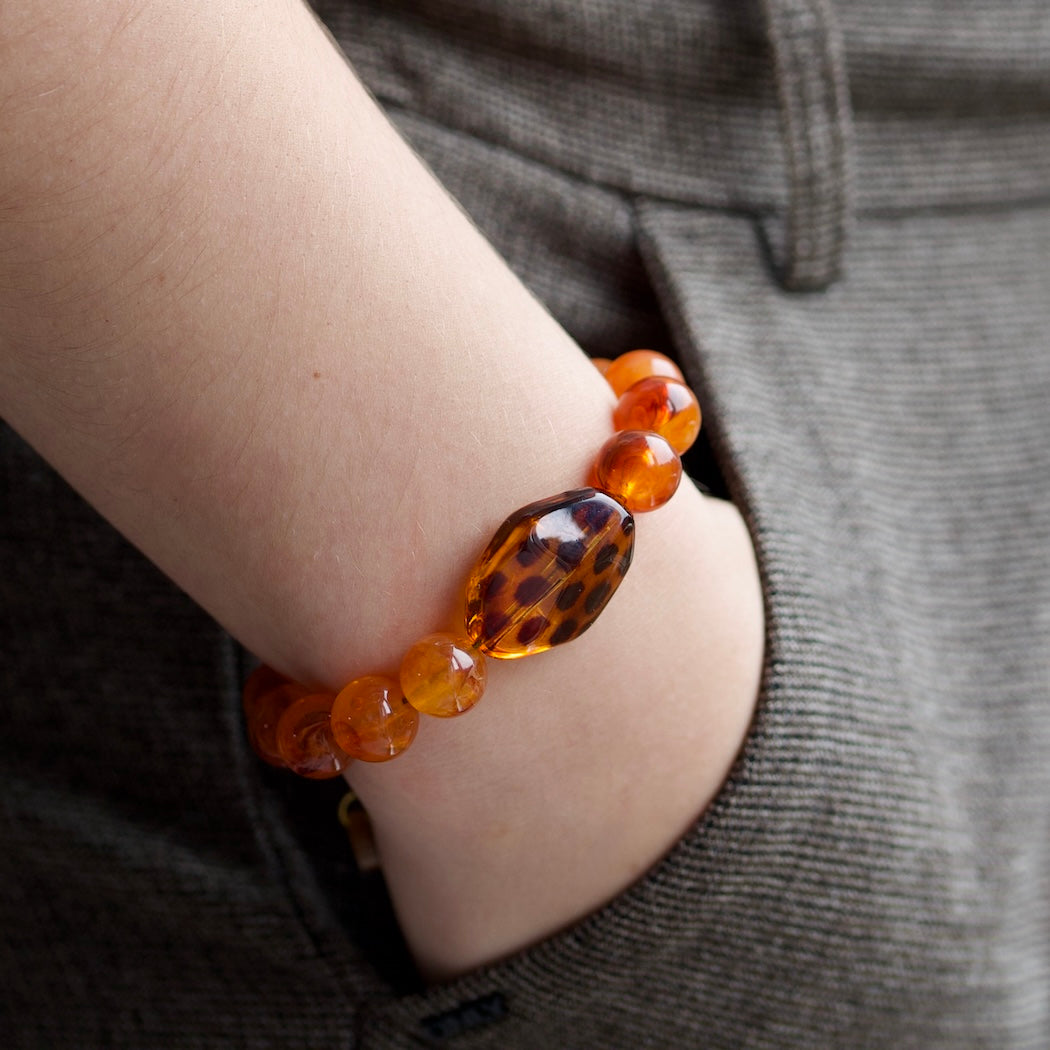 Chunky Panter kralenarmband