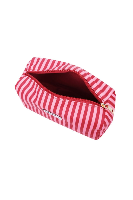 Gimme toilettas met smalle streep – Roze/rood