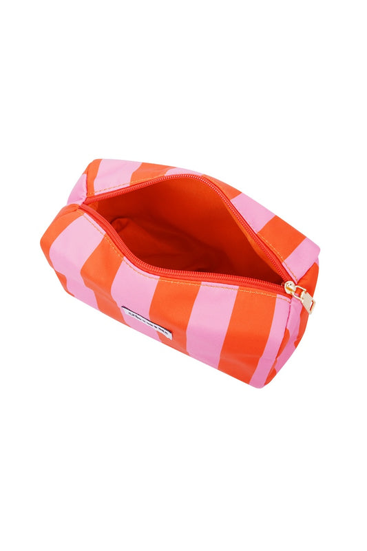 Gimme toilettas met brede streep – Roze/oranje