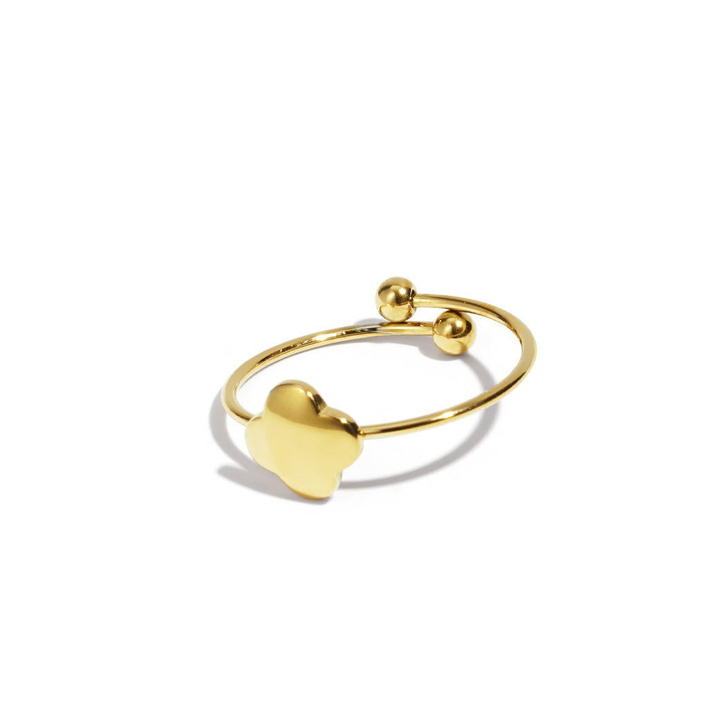Stainless steel ring - klavertje