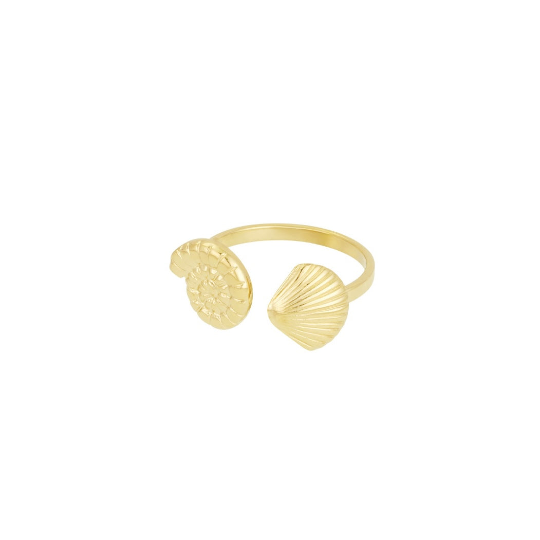 Stainless steel ring - schelpen