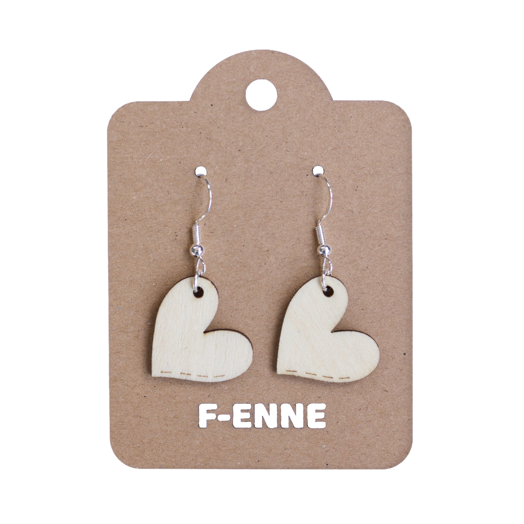 Oorbellen - Hartjes houten hanger