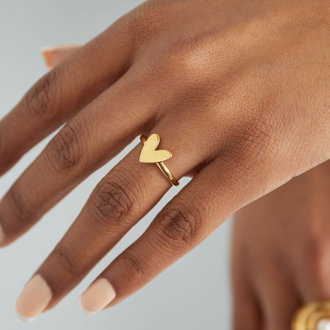Stainless steel ring - klassiek hart
