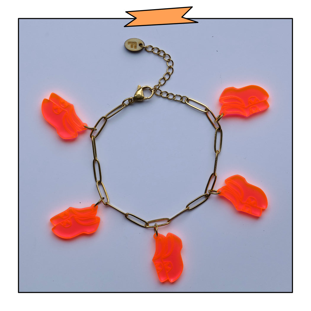 Bedelarmband - Oranje Klompjes