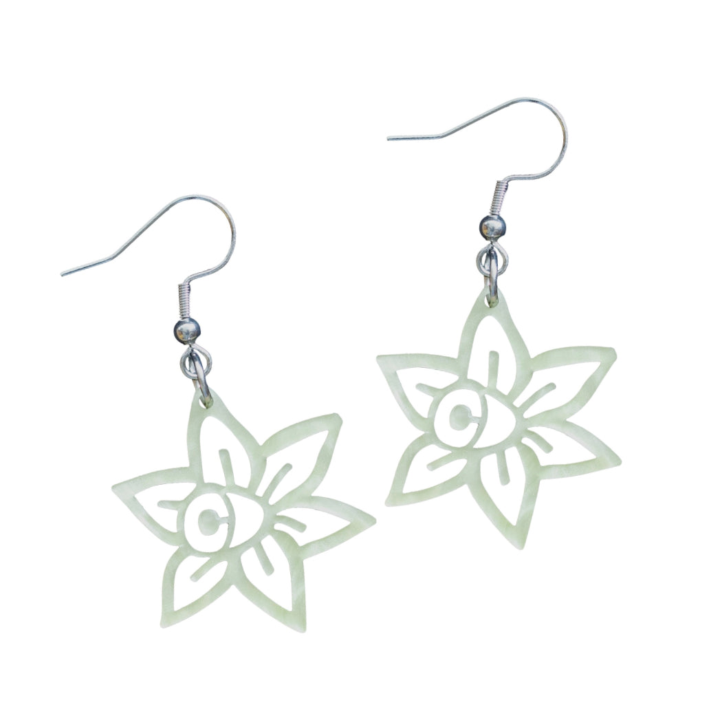 Oorbellen - Narcis acryl hanger