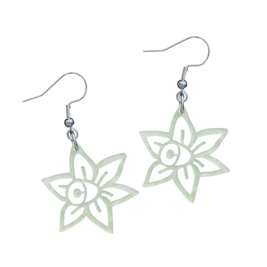 Oorbellen - Narcis acryl hanger