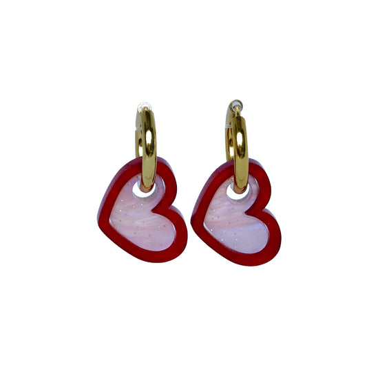 Goudkleurige creolen met hartjes – dubbelhartjes design