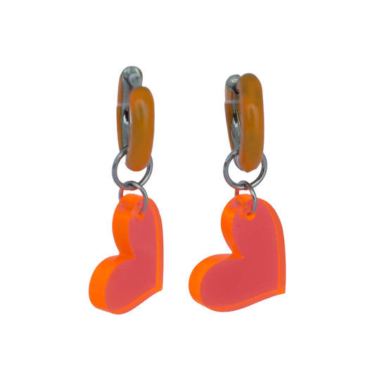 Oorbellen - Oranje Hartjes