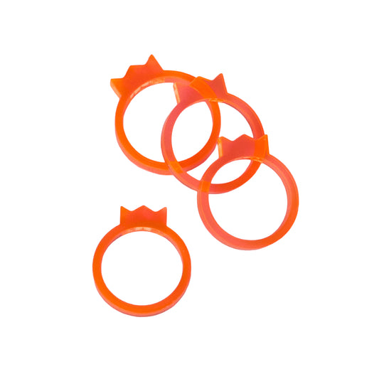 Acryl Ring – Kroontje - Neon oranje