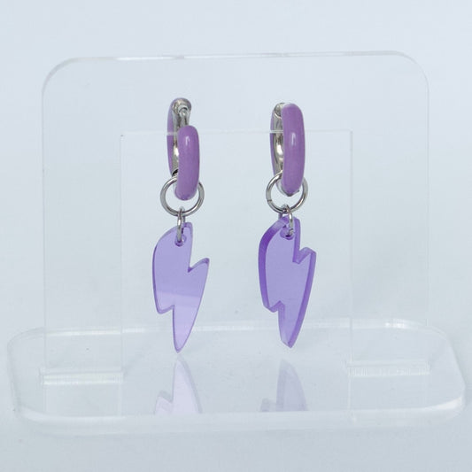 Oorbellen - Paarse Bliksem creolen