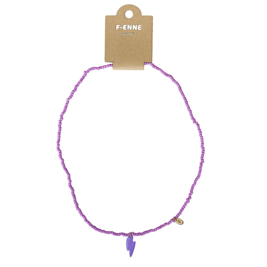 Ketting met acryl bliksem-hanger - Paars