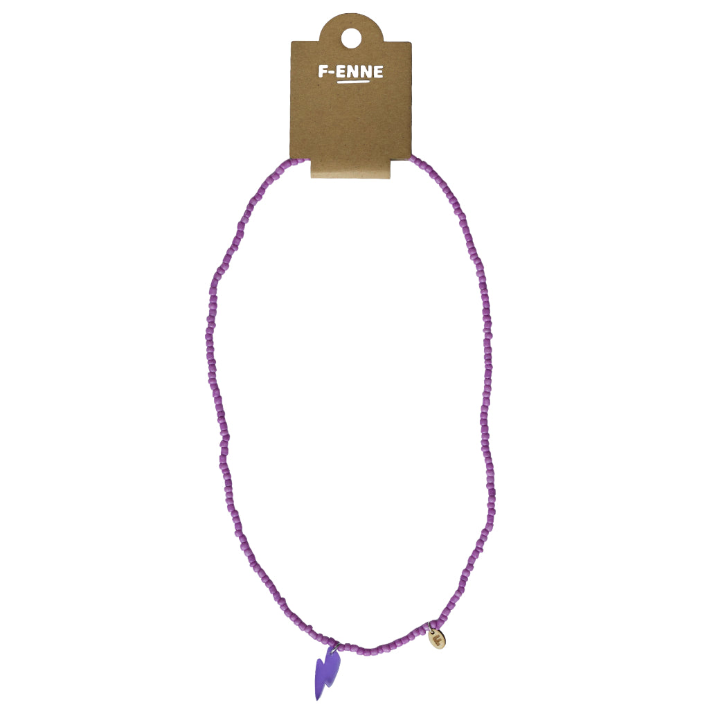 Ketting met acryl bliksem-hanger - Paars
