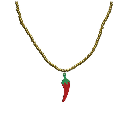 Ketting met houten peper-hanger