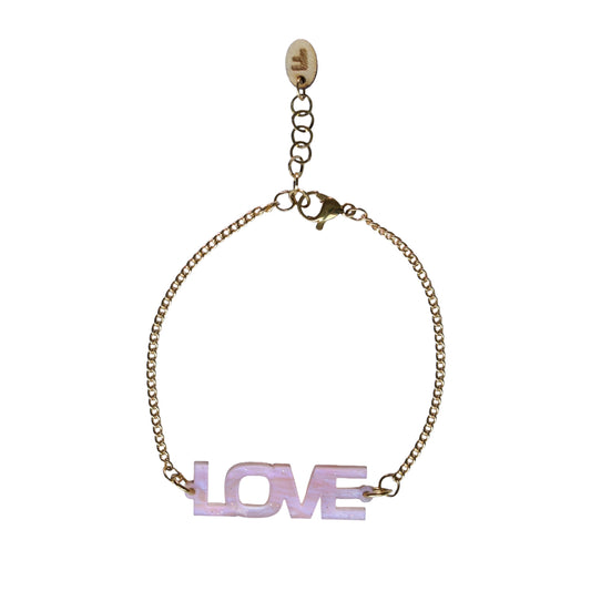 Roze LOVE armband