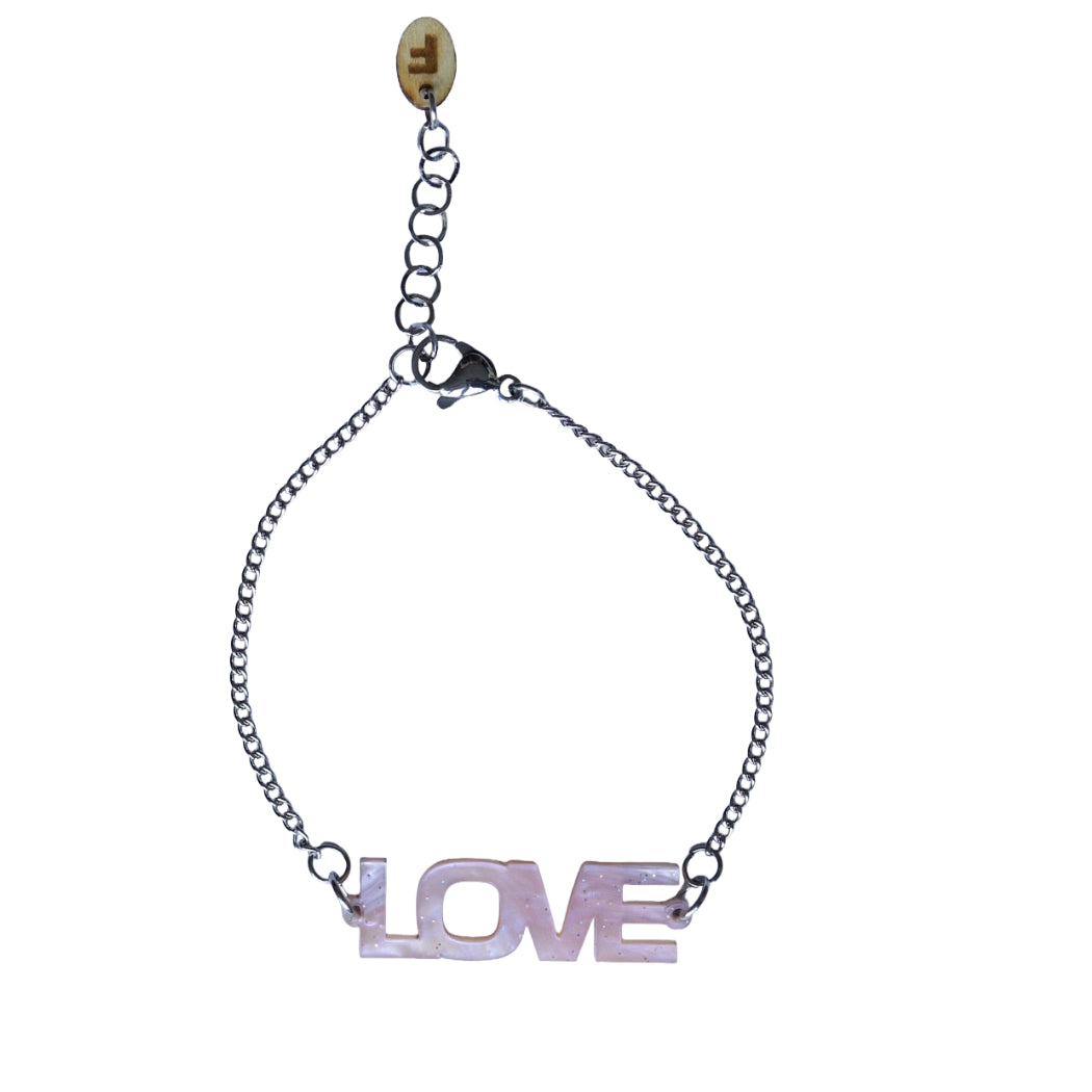 Roze LOVE armband