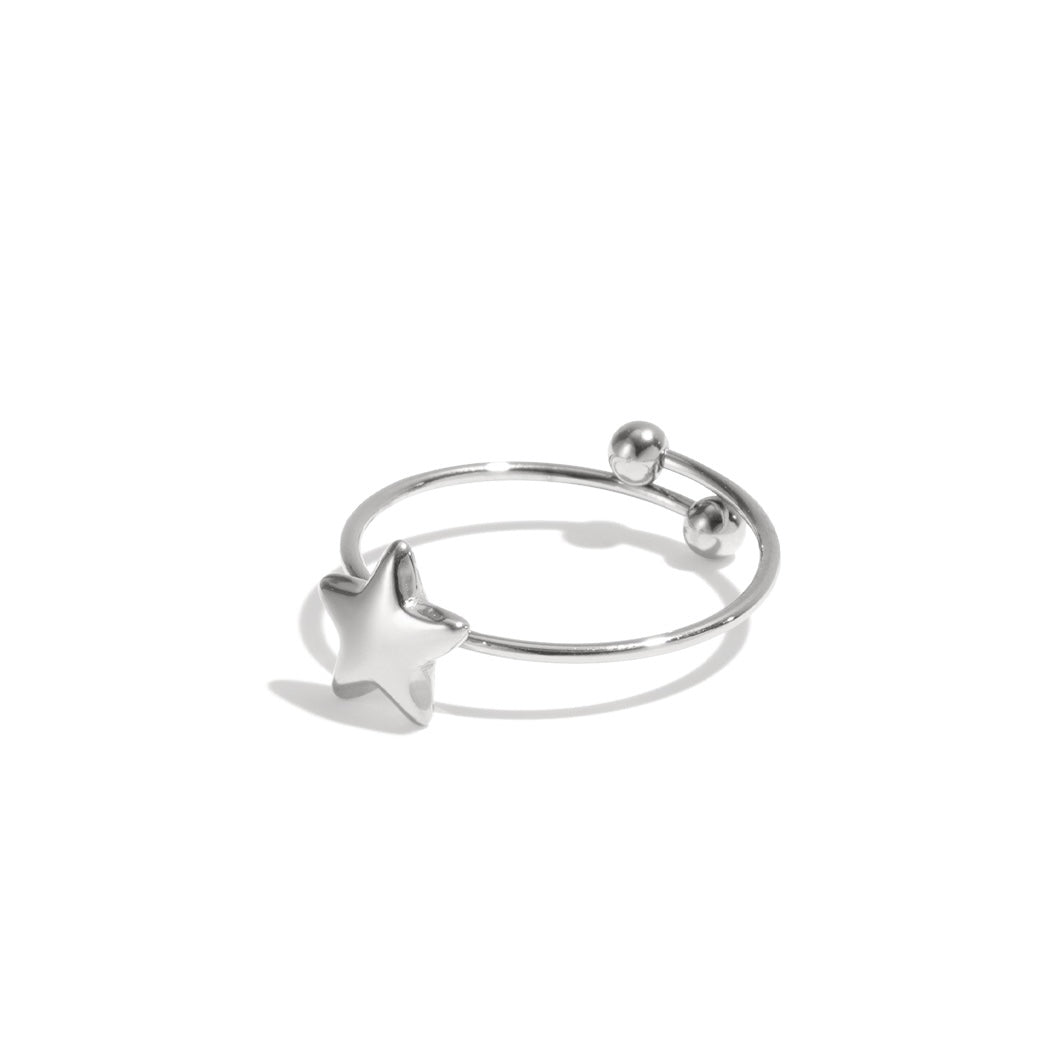 Stainless steel ring - kleine ster