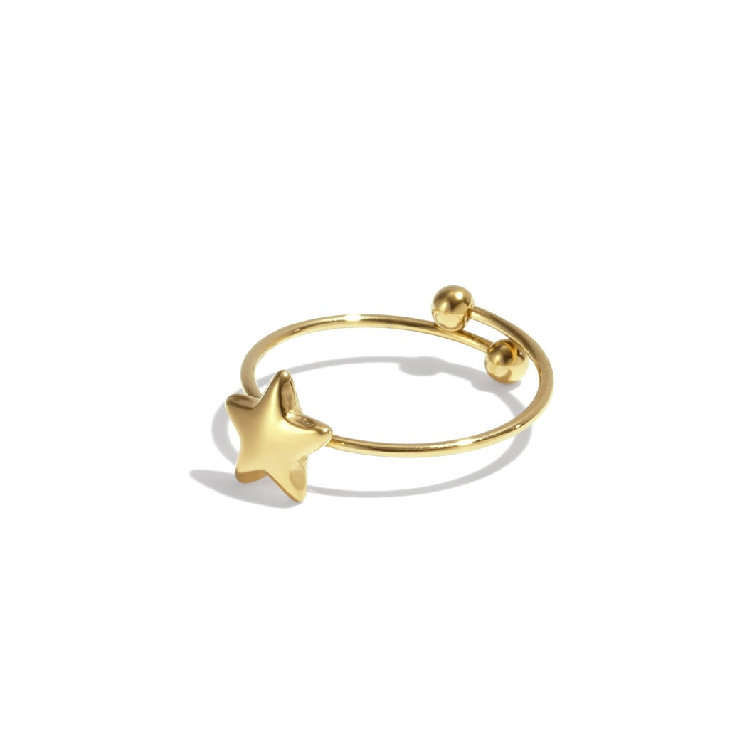 Stainless steel ring - kleine ster