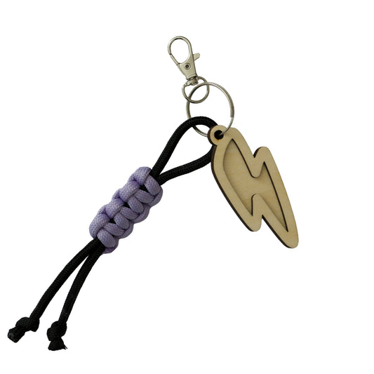 Sleutelhanger met houten bliksem