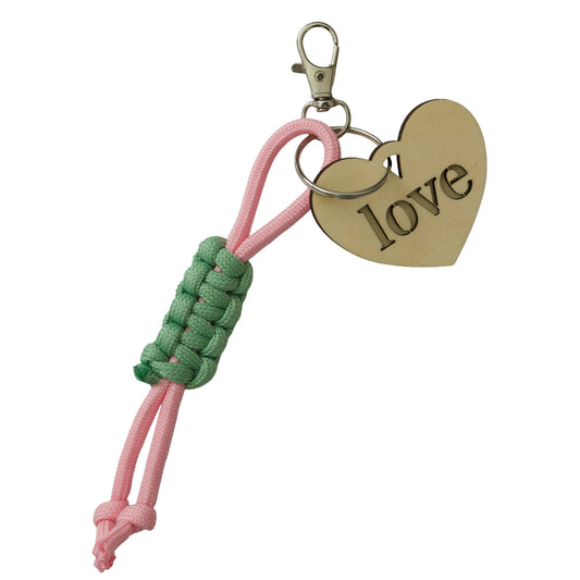 Sleutelhanger met houten hartje – Love