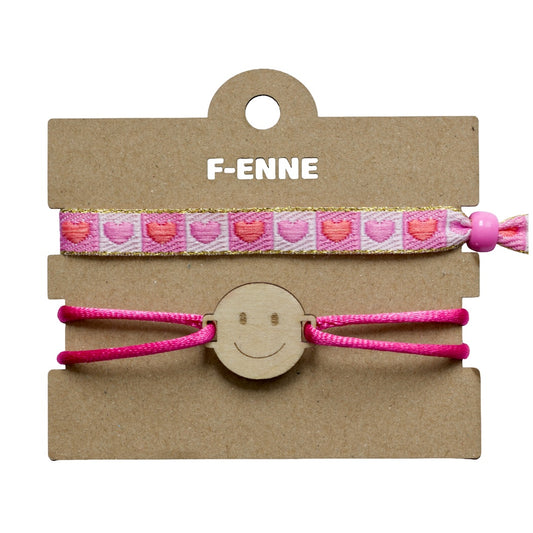 Armbandjes set - Smiley en hartjeslint
