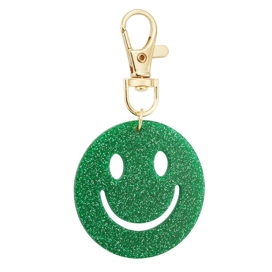 Keep Smiling - smiley sleutelhanger - groen