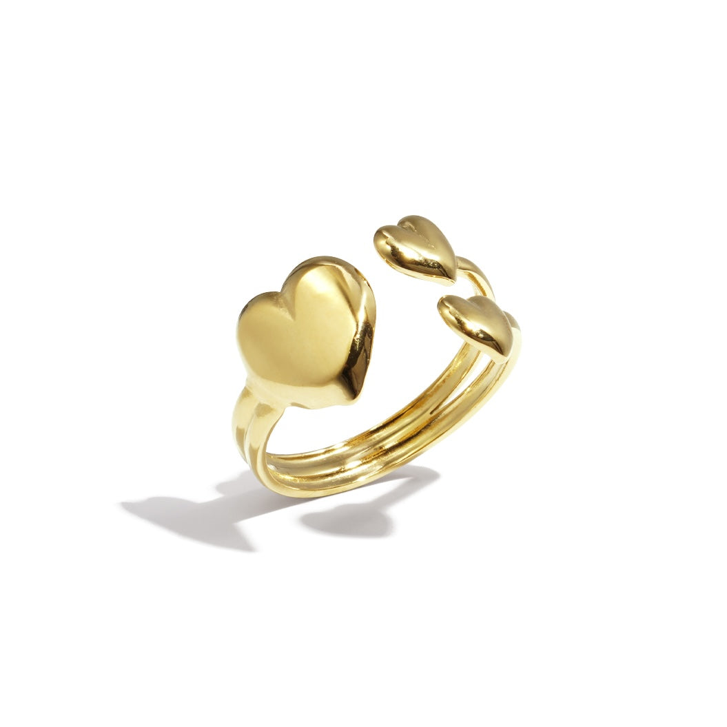 Stainless steel ring - triple hart