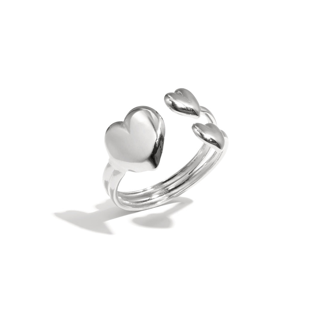 Stainless steel ring - triple hart