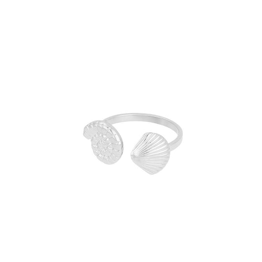 Stainless steel ring - schelpen