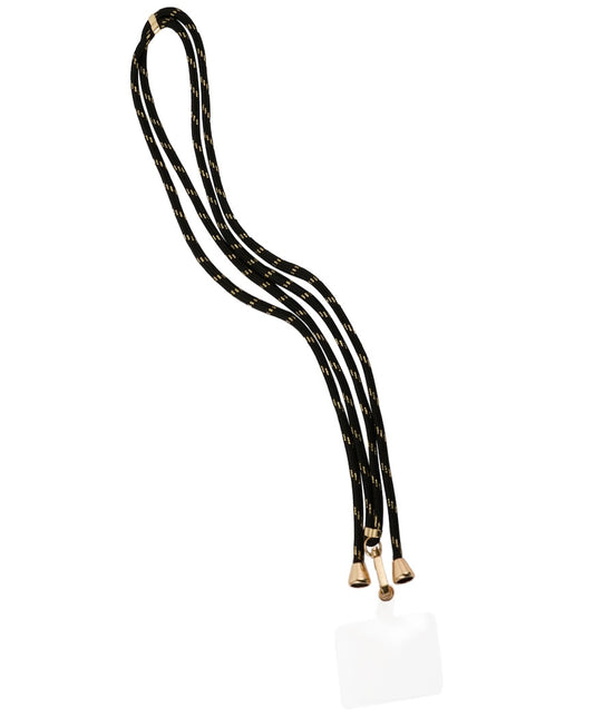 Zwart telefoonkoord met goudkleurige details